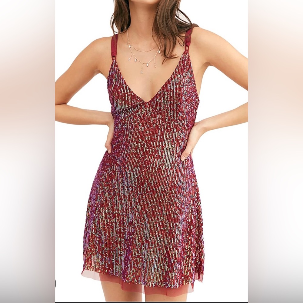 NWT Free People Gold Rush Mini Dress